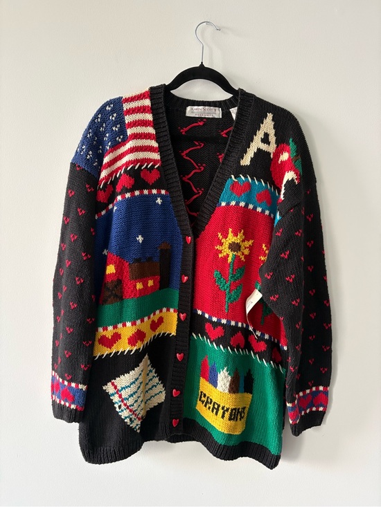 Karen Scott Sweaters - NWT Vintage Karen Scott School Teacher Cardigan Sweater Ramie Cotton Blend 2X